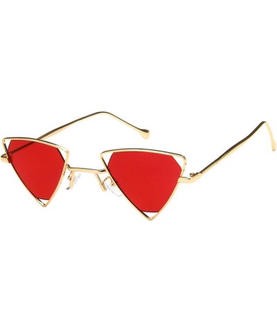 Unisex Sunglasses Fashion Gold Grey Drive Holiday Triangle Non-Polarized UV400 Gold Red $7.83 Cat Eye