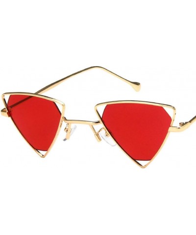 Unisex Sunglasses Fashion Gold Grey Drive Holiday Triangle Non-Polarized UV400 Gold Red $7.83 Cat Eye