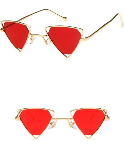 Unisex Sunglasses Fashion Gold Grey Drive Holiday Triangle Non-Polarized UV400 Gold Red $7.83 Cat Eye