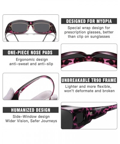 Fit Over Sunglasses Wraparound Sunglasses for Men Women Polarized Wear Over Sun Glasses UV Protection DC8965 Purple Tortoises...