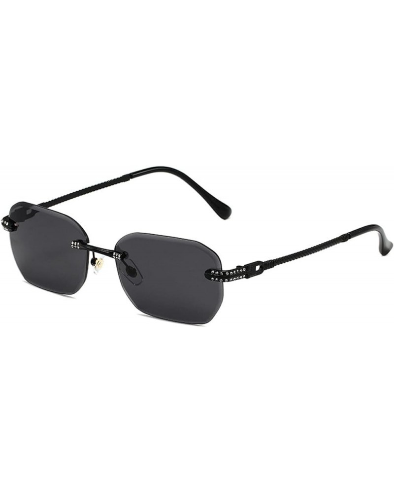 Fashion Rimless Men and Women Sunglasses Vacation Beach Decorative Sunglasses (Color : B, Size : 1) 1 D $16.21 Rimless