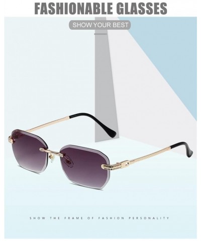 Fashion Rimless Men and Women Sunglasses Vacation Beach Decorative Sunglasses (Color : B, Size : 1) 1 D $16.21 Rimless