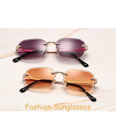 Fashion Rimless Men and Women Sunglasses Vacation Beach Decorative Sunglasses (Color : B, Size : 1) 1 D $16.21 Rimless