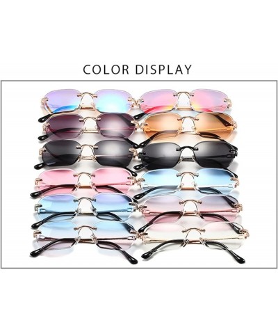 Fashion Rimless Men and Women Sunglasses Vacation Beach Decorative Sunglasses (Color : B, Size : 1) 1 D $16.21 Rimless