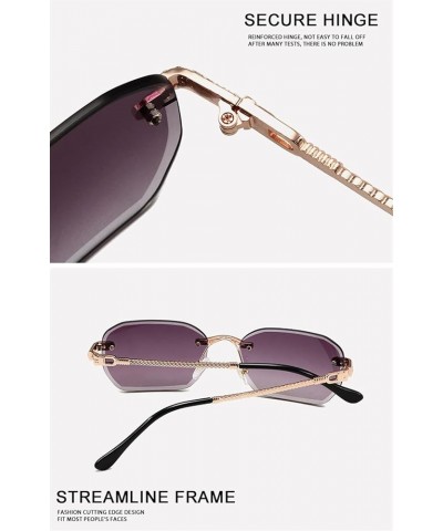 Fashion Rimless Men and Women Sunglasses Vacation Beach Decorative Sunglasses (Color : B, Size : 1) 1 D $16.21 Rimless