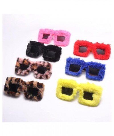 Oversized Square Sunglasses Women Men Soft Furry Party Sun Glasses Ladies Eyewear Pink $11.21 Square