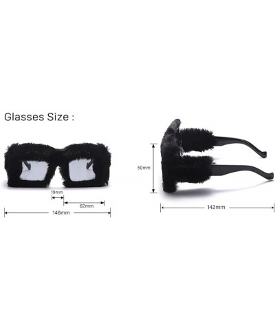 Oversized Square Sunglasses Women Men Soft Furry Party Sun Glasses Ladies Eyewear Pink $11.21 Square