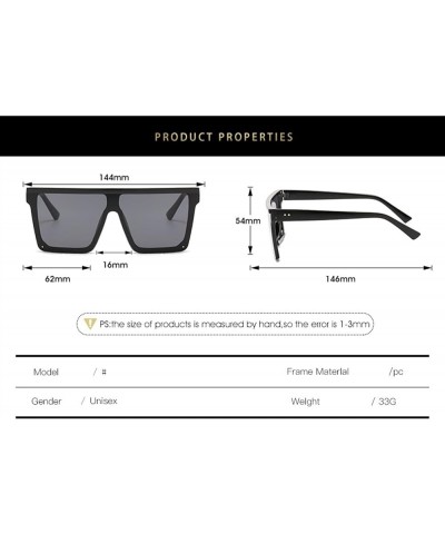 Large Frame Square Men and Women Sunglasses Fashion Outdoor Decorative Sunglasses (Color : 1, Size : 1) 1 2 $12.92 Designer