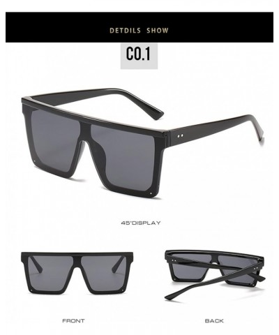 Large Frame Square Men and Women Sunglasses Fashion Outdoor Decorative Sunglasses (Color : 1, Size : 1) 1 2 $12.92 Designer