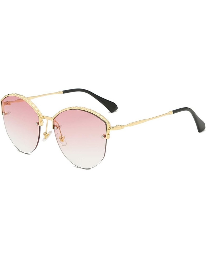 Metal Frame Women's Sunglasses Outdoor Sun-Shading Holiday Glasses (Color : D, Size : Medium) Medium D $16.46 Designer