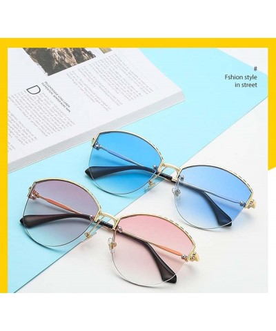 Metal Frame Women's Sunglasses Outdoor Sun-Shading Holiday Glasses (Color : D, Size : Medium) Medium D $16.46 Designer