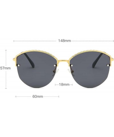 Metal Frame Women's Sunglasses Outdoor Sun-Shading Holiday Glasses (Color : D, Size : Medium) Medium D $16.46 Designer