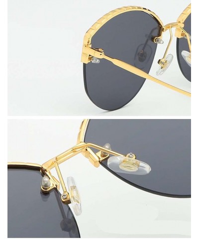 Metal Frame Women's Sunglasses Outdoor Sun-Shading Holiday Glasses (Color : D, Size : Medium) Medium D $16.46 Designer