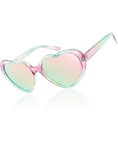 Heart Sunglasses for Women, Polarized Heart Shaped Sunglasses with UV Protection Heart Style Retro Glasses for Shopping A02 C...