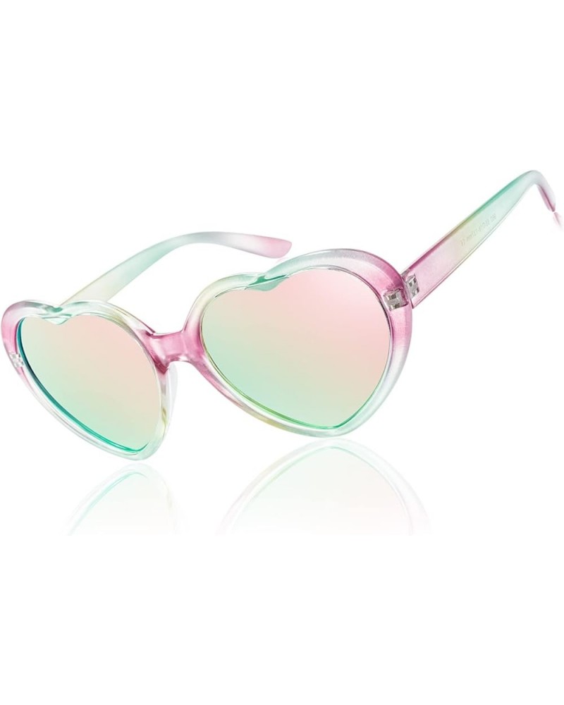 Heart Sunglasses for Women, Polarized Heart Shaped Sunglasses with UV Protection Heart Style Retro Glasses for Shopping A02 C...