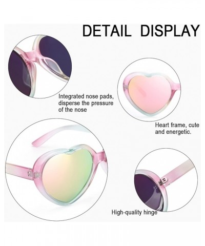 Heart Sunglasses for Women, Polarized Heart Shaped Sunglasses with UV Protection Heart Style Retro Glasses for Shopping A02 C...