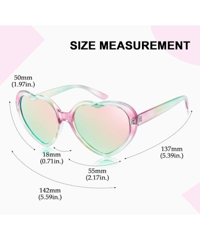 Heart Sunglasses for Women, Polarized Heart Shaped Sunglasses with UV Protection Heart Style Retro Glasses for Shopping A02 C...