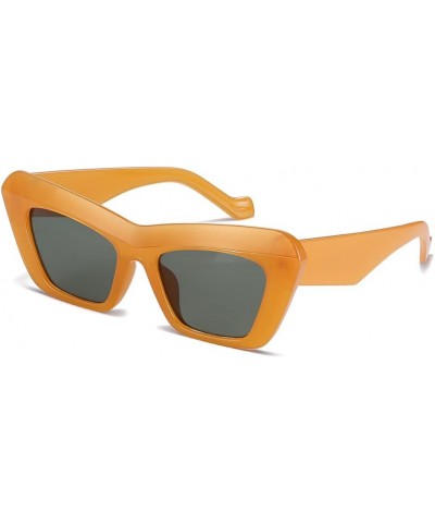 Vintage Square Cat Eye Sunglasses For Women Men Y2K Retro 70s 90s Classic Cateye Shades Sun Glasses Trendy UV400 Orange $6.88...