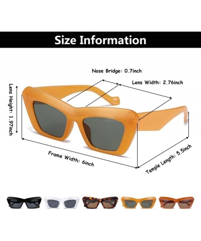 Vintage Square Cat Eye Sunglasses For Women Men Y2K Retro 70s 90s Classic Cateye Shades Sun Glasses Trendy UV400 Orange $6.88...