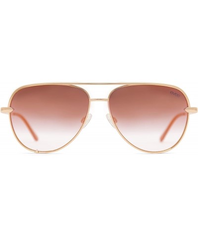 Fashionable Metal Aviator Sunglasses with Oversize Flat Reflective Mirror Lenses (GEMINI) Rose Gold/Pink & Gray Gradient $12....