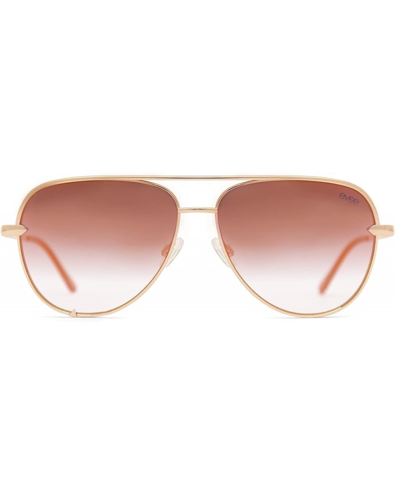 Fashionable Metal Aviator Sunglasses with Oversize Flat Reflective Mirror Lenses (GEMINI) Rose Gold/Pink & Gray Gradient $12....