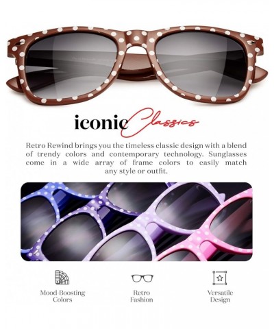 Polka Dot Vintage Fashion Sunglasses for Women UV400 Brown Caramel $8.66 Wayfarer