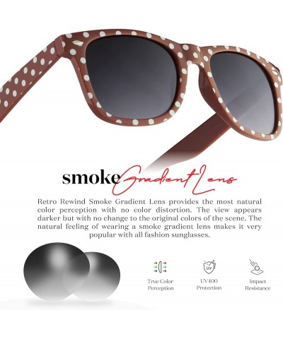 Polka Dot Vintage Fashion Sunglasses for Women UV400 Brown Caramel $8.66 Wayfarer