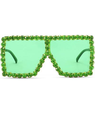 Bling Bedazzled Elton Sunglasses Womens Mens, 70s Disco Rhinestone Glasses Sparkly Glitter Diamond Festival Shades Green $8.6...