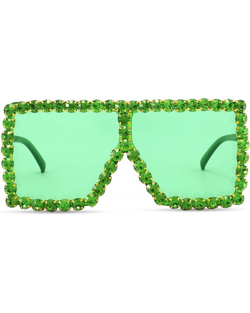 Bling Bedazzled Elton Sunglasses Womens Mens, 70s Disco Rhinestone Glasses Sparkly Glitter Diamond Festival Shades Green $8.6...