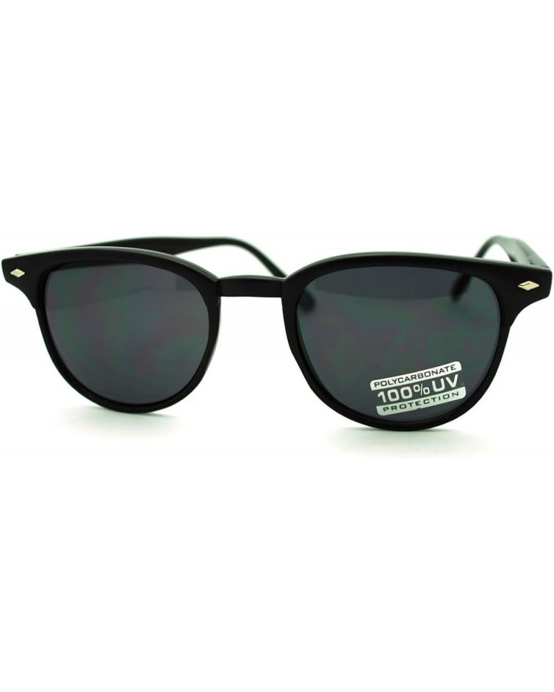 Thin Round Side Horn Rimmed Sunglasses Unisex Vintage Retro Black black $10.41 Round