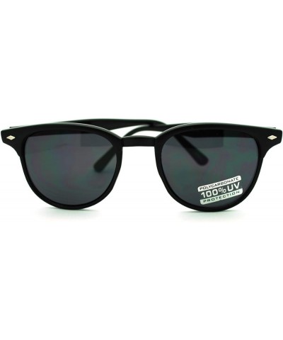 Thin Round Side Horn Rimmed Sunglasses Unisex Vintage Retro Black black $10.41 Round