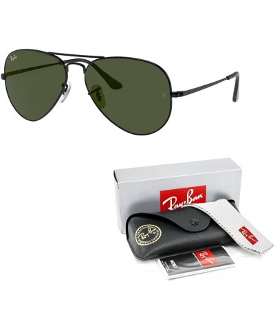 Aviator Metal II RB3689 Pilot Sunglasses for Men for Women + BUNDLE With Designer iWear Complimentary Eyewear Kit 10 Black / ...