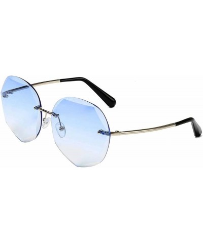 Women's Round Frameless Fashion Sunglasses (Color : G, Size : Medium) Medium E $18.56 Designer