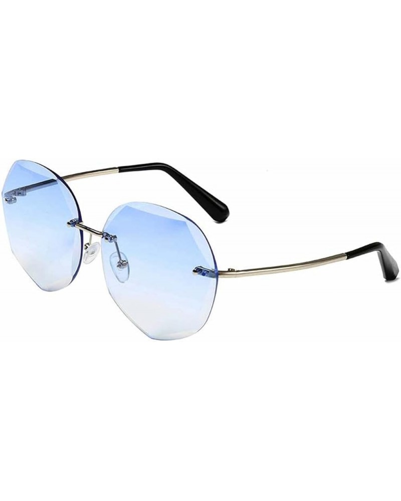 Women's Round Frameless Fashion Sunglasses (Color : G, Size : Medium) Medium E $18.56 Designer