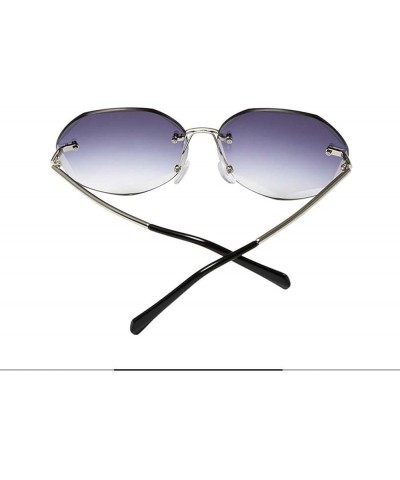 Women's Round Frameless Fashion Sunglasses (Color : G, Size : Medium) Medium E $18.56 Designer