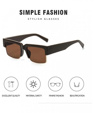 Small Frame Hip-hop Fashion Sunglasses Men and Women Square Decorative Sunglasses Sunglasses (Color : 8, Size : One Size) One...