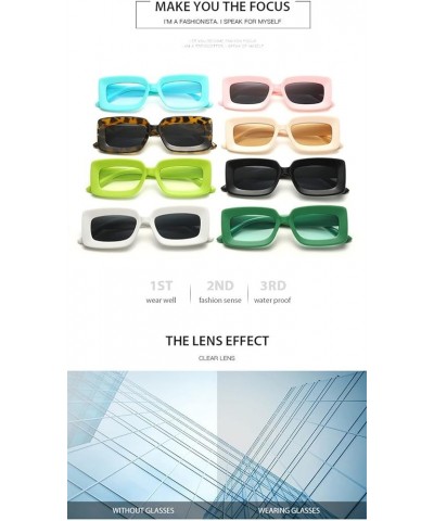 Square Frame Wide Leg Retro Sunglasses for Men and Women Fashion Decorative Sunglasses (Color : E, Size : 1) 1 F $11.82 Designer