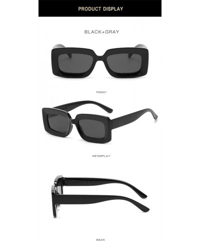 Square Frame Wide Leg Retro Sunglasses for Men and Women Fashion Decorative Sunglasses (Color : E, Size : 1) 1 F $11.82 Designer