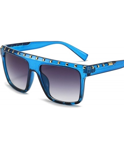 Metal Decorative Men's and Women's Square Sunglasses Outdoor Vacation (Color : A, Size : Medium) Medium B $19.33 Designer