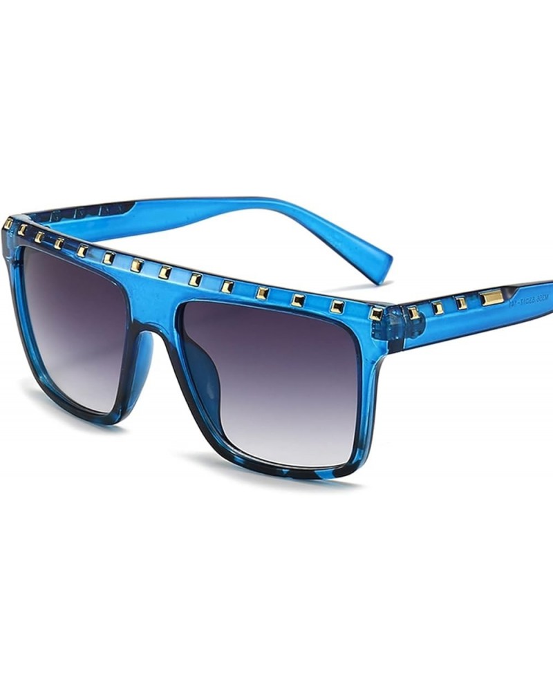 Metal Decorative Men's and Women's Square Sunglasses Outdoor Vacation (Color : A, Size : Medium) Medium B $19.33 Designer