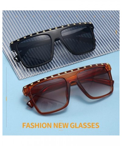 Metal Decorative Men's and Women's Square Sunglasses Outdoor Vacation (Color : A, Size : Medium) Medium B $19.33 Designer