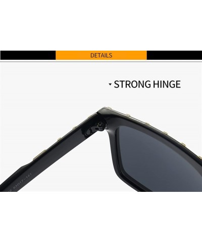 Metal Decorative Men's and Women's Square Sunglasses Outdoor Vacation (Color : A, Size : Medium) Medium B $19.33 Designer