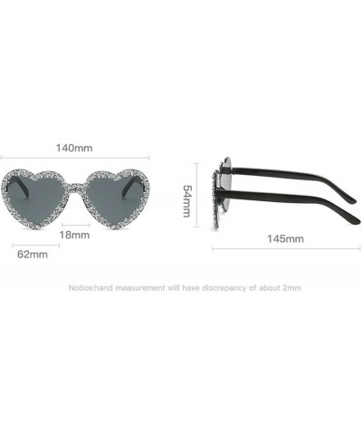 One Piece Love Heart Rhinestones Heart Sunglasses for Women Rimless Stylish Party Shiny Bling Diamond Sun Glasses Purple $10....