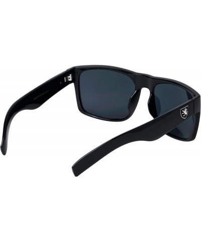 Venturi - Color Mirror Lens Plastic Thick Temple Classic Square Frame Sunglasses Black Glossy $14.35 Square