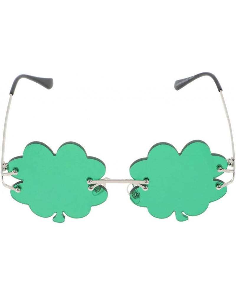 Rimless Sunglasses Four-Leaf C lover Sunglasses Glasses Shamrock Eyeglasses 90s Cute Disco Party Funny glasses Eyewear for Ir...