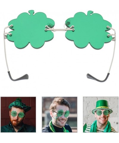 Rimless Sunglasses Four-Leaf C lover Sunglasses Glasses Shamrock Eyeglasses 90s Cute Disco Party Funny glasses Eyewear for Ir...