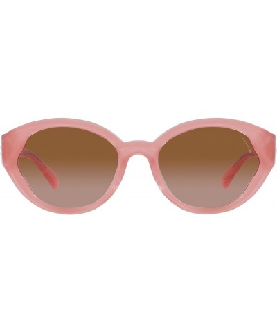 Women's Hc8364u Universal Fit Oval Sunglasses Milky Pink/Transparent Pink/Brown Gradient $65.22 Oval