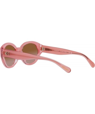 Women's Hc8364u Universal Fit Oval Sunglasses Milky Pink/Transparent Pink/Brown Gradient $65.22 Oval