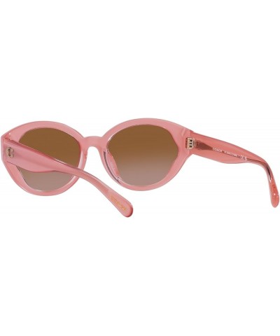 Women's Hc8364u Universal Fit Oval Sunglasses Milky Pink/Transparent Pink/Brown Gradient $65.22 Oval