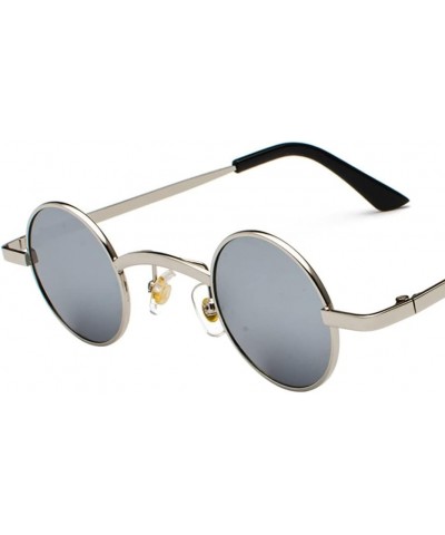 Trending Wide Bridge Retro Rock Punk Sunglasses Classic Small Round Clear Glasses 05 Silver Silver As Picture $17.90 Sport